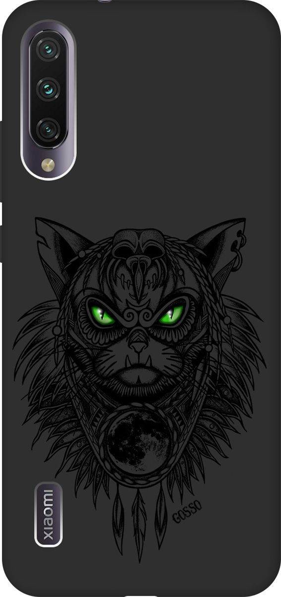 

Матовый чехол на Xiaomi Mi A3 "Shaman Cat" черный, Черный;зеленый, 638