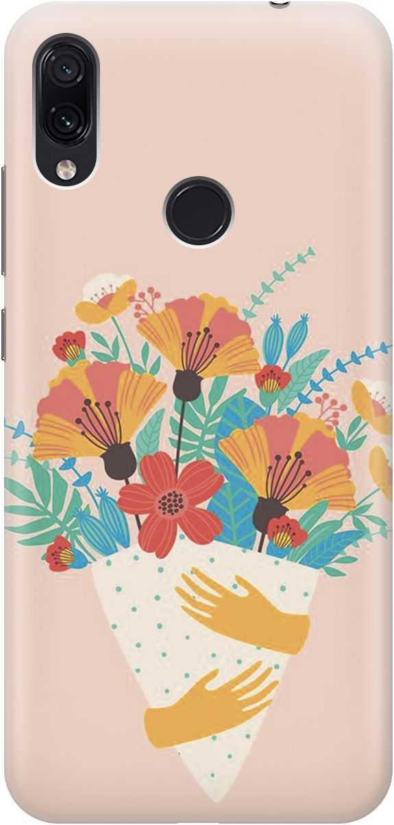 

Чехол на Xiaomi Redmi Note 7 "Букет на розовом", Красный;розовый, 4797