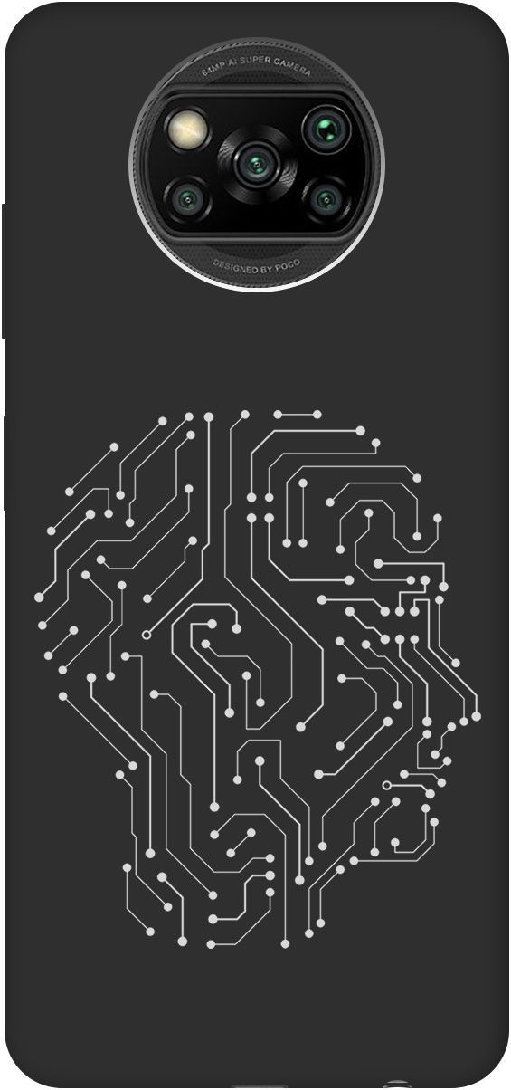 

Чехол на Xiaomi Poco X3 "Mindmap" черный, Черный;белый, 250