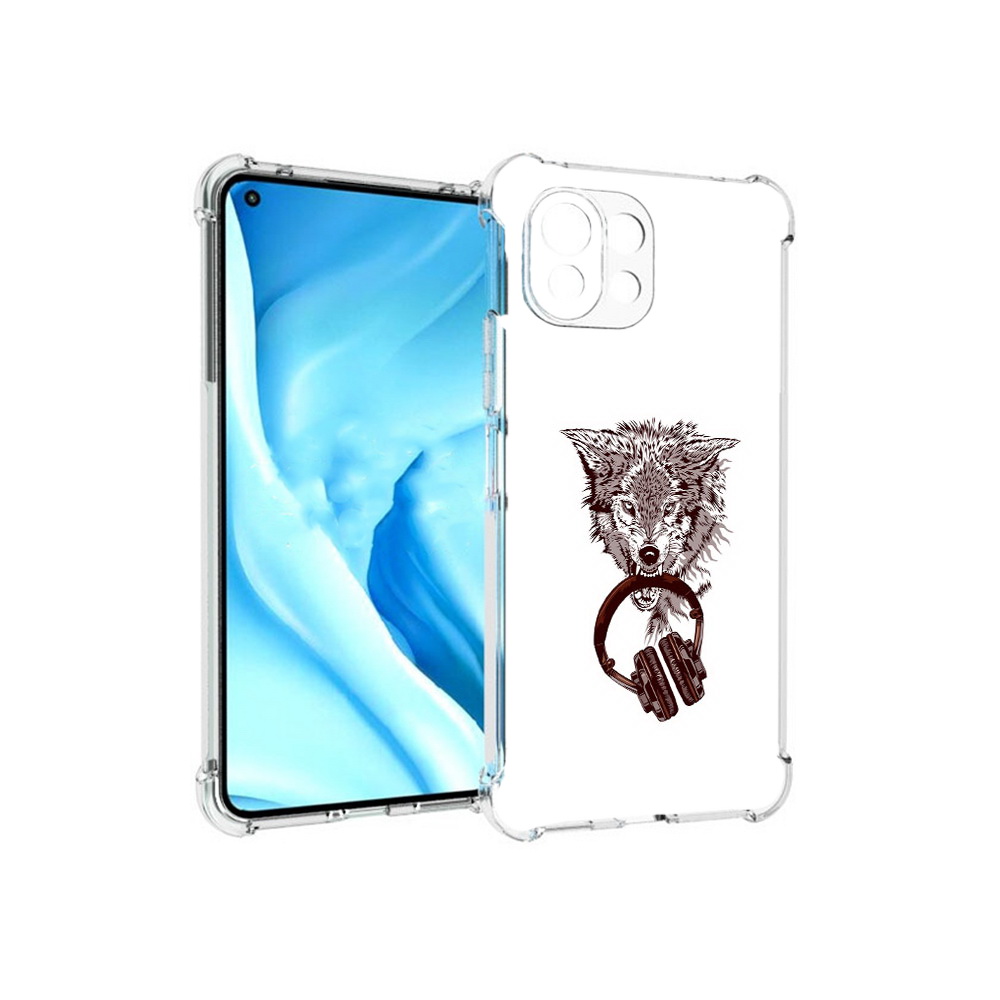 

Чехол MyPads Tocco для Xiaomi Mi 11 Lite дикий волк (PT159462.256.325), Прозрачный, Tocco