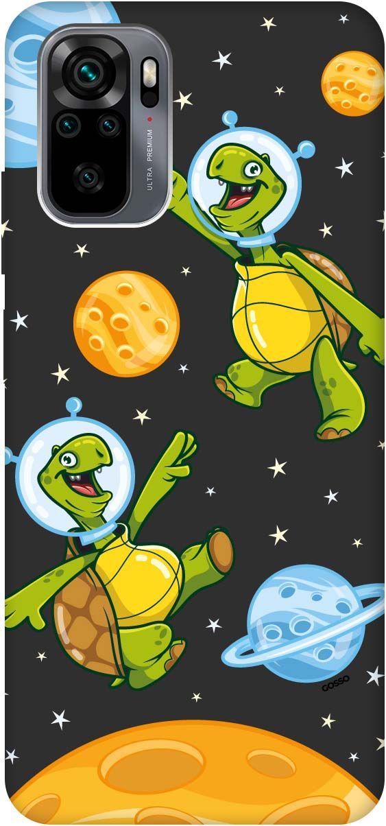 

Чехол на Xiaomi Redmi Note 10 "CosmoTurtles" черный, Черный;бежевый, 2633
