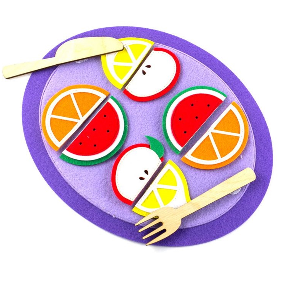 фото Развивающая игра фетров тарелка с дольками