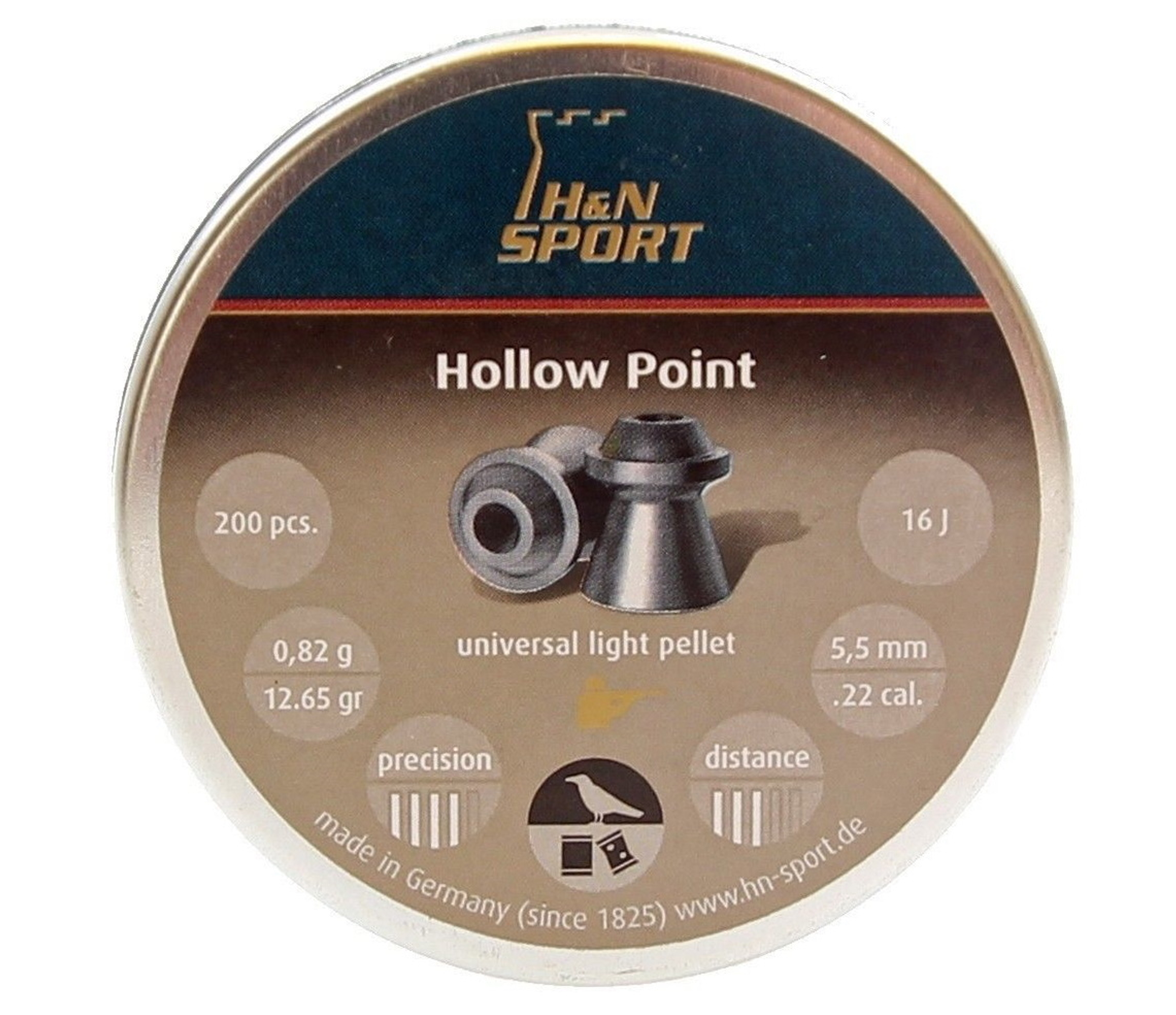 

Пули пневматические H&N Hollow Point 5.5 мм 200 шт, 0,82 г, Серебристый, Hollow Point