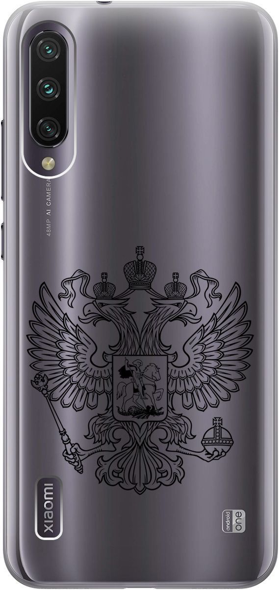 

Чехол на Xiaomi Mi A3 "Patriotic Spirit" прозрачный, Прозрачный;черный, 703