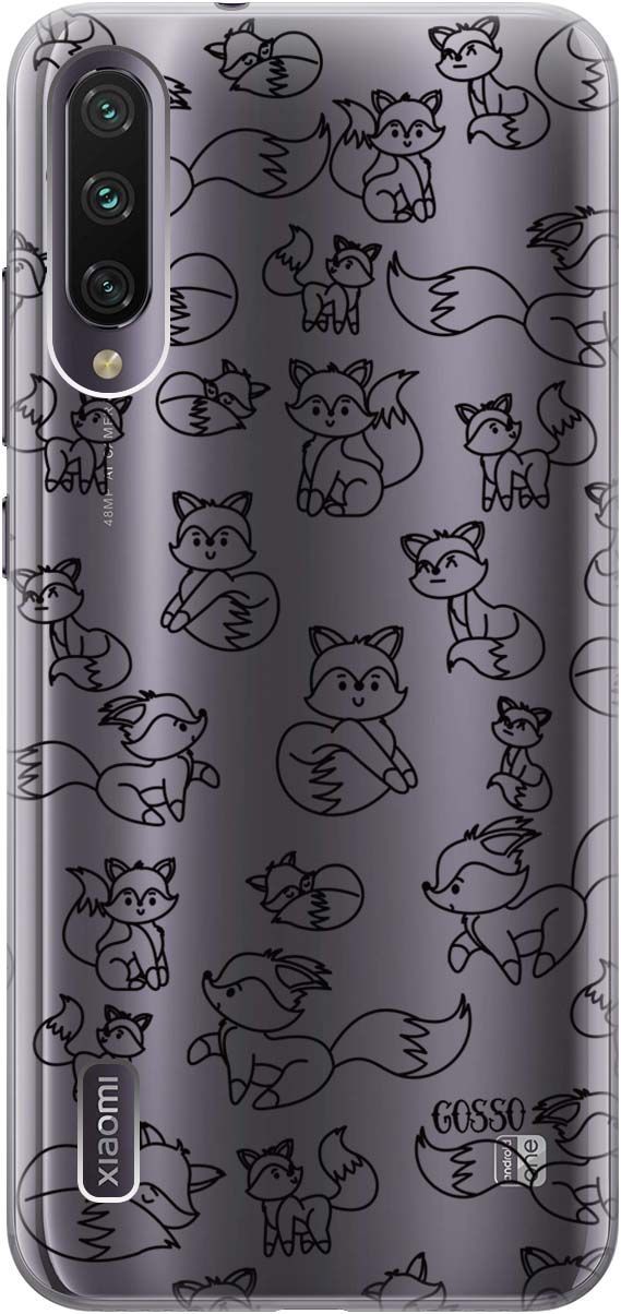 

Чехол на Xiaomi Mi A3 "Funny Foxes" прозрачный, Прозрачный;черный, 703