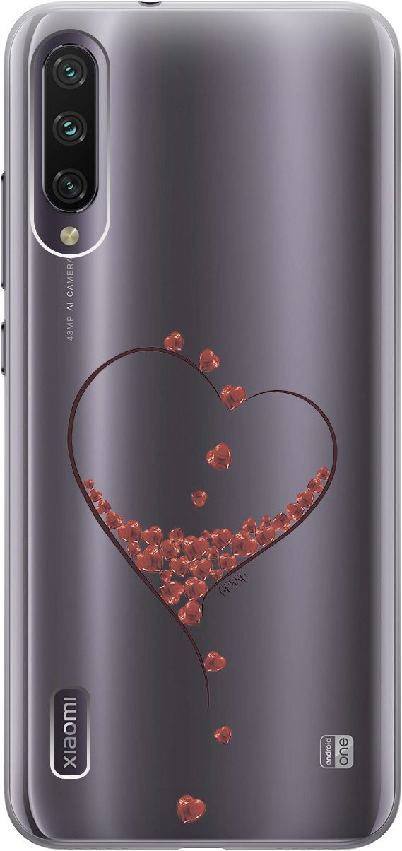 

Чехол на Xiaomi Mi A3 "Little hearts" прозрачный, Прозрачный;черный, 703