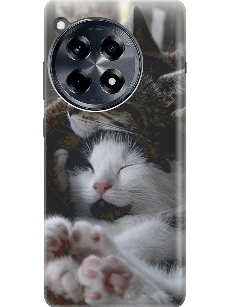 

Силиконовый чехол на OnePlus 12R с рисунком "Отдыхающие котики", Белый;коричневый;черный, 20012110