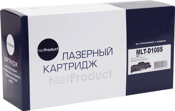

Картридж NetProduct (N-MLT-D108S) для Samsung ML-1640/1641/2240/2241, 1,5K