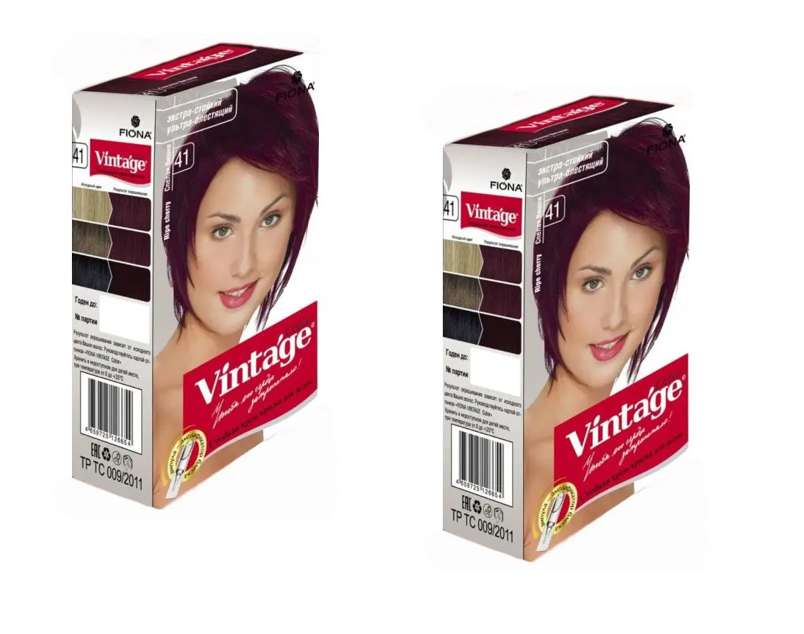 

Краска для волос Fiona Vintage Color тон 41 Спелая вишня 2шт