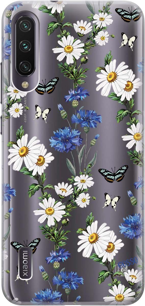

Чехол на Xiaomi Mi A3 "Hello, Camomiles" прозрачный, Прозрачный;голубой, 703