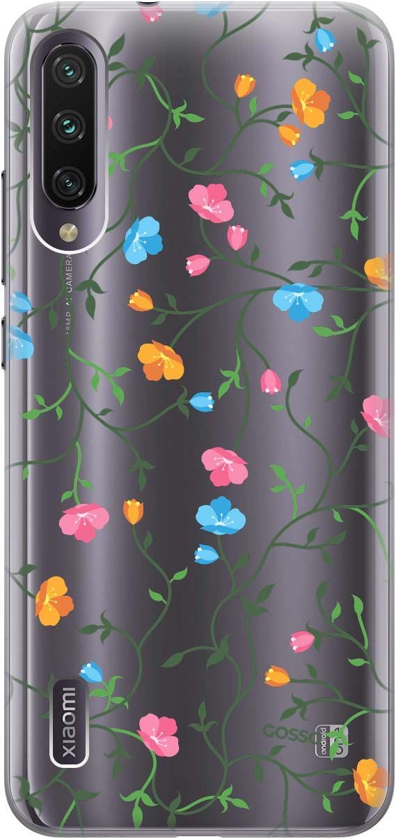 

Чехол на Xiaomi Mi A3 "Сurly Flowers" прозрачный, Прозрачный;голубой, 703