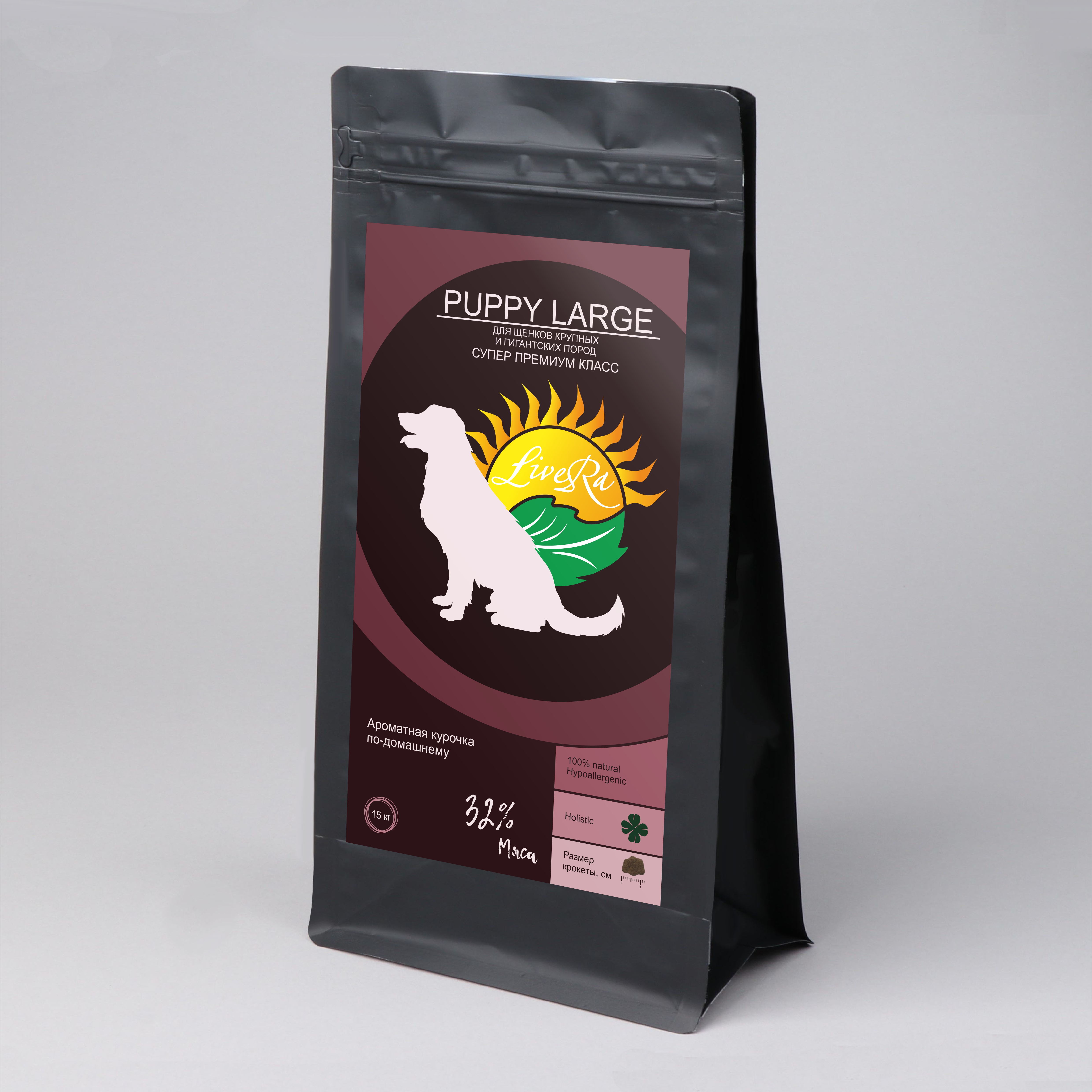 Сухой корм для щенков LiveRa Puppy Large курочка по-домашнему 35 кг 2260₽