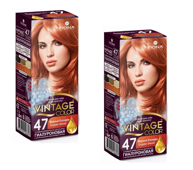 

Краска для волос Fiona Vintage Color тон 47 Медный блондин 2шт
