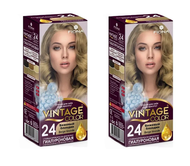 

Краска для волос Fiona Vintage Color тон 24 Бежевый блондин 2шт