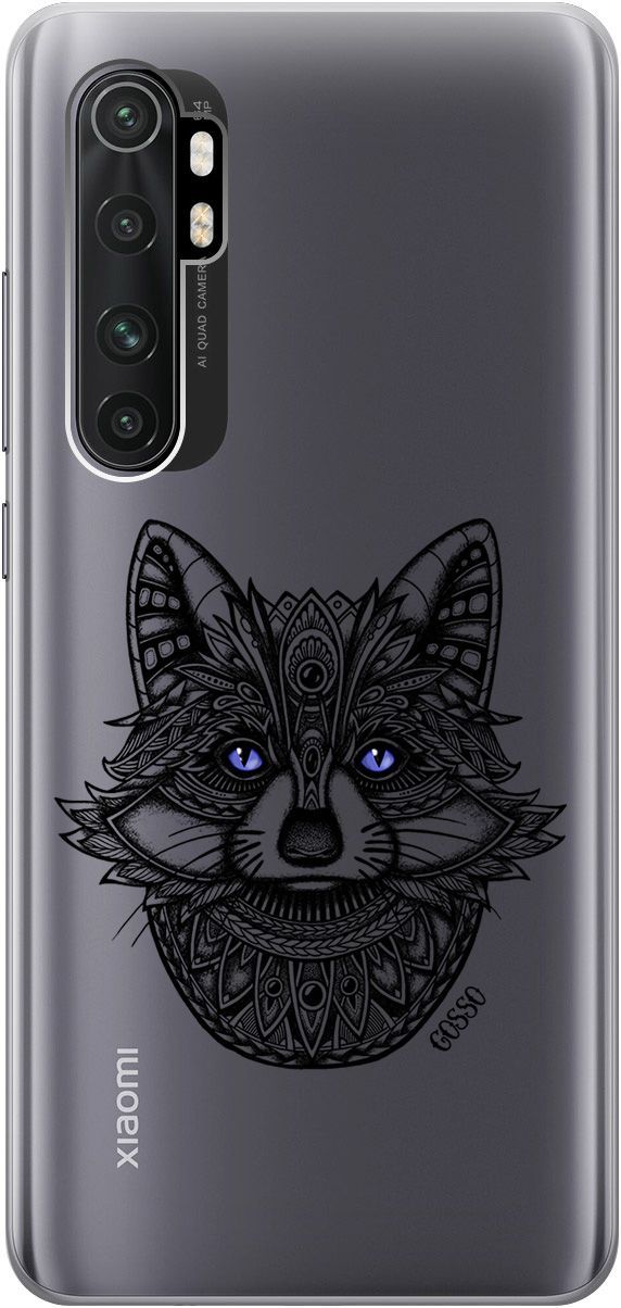 

Чехол на Xiaomi Mi Note 10 Lite "Grand Raccoon" прозрачный, Прозрачный;синий, 154