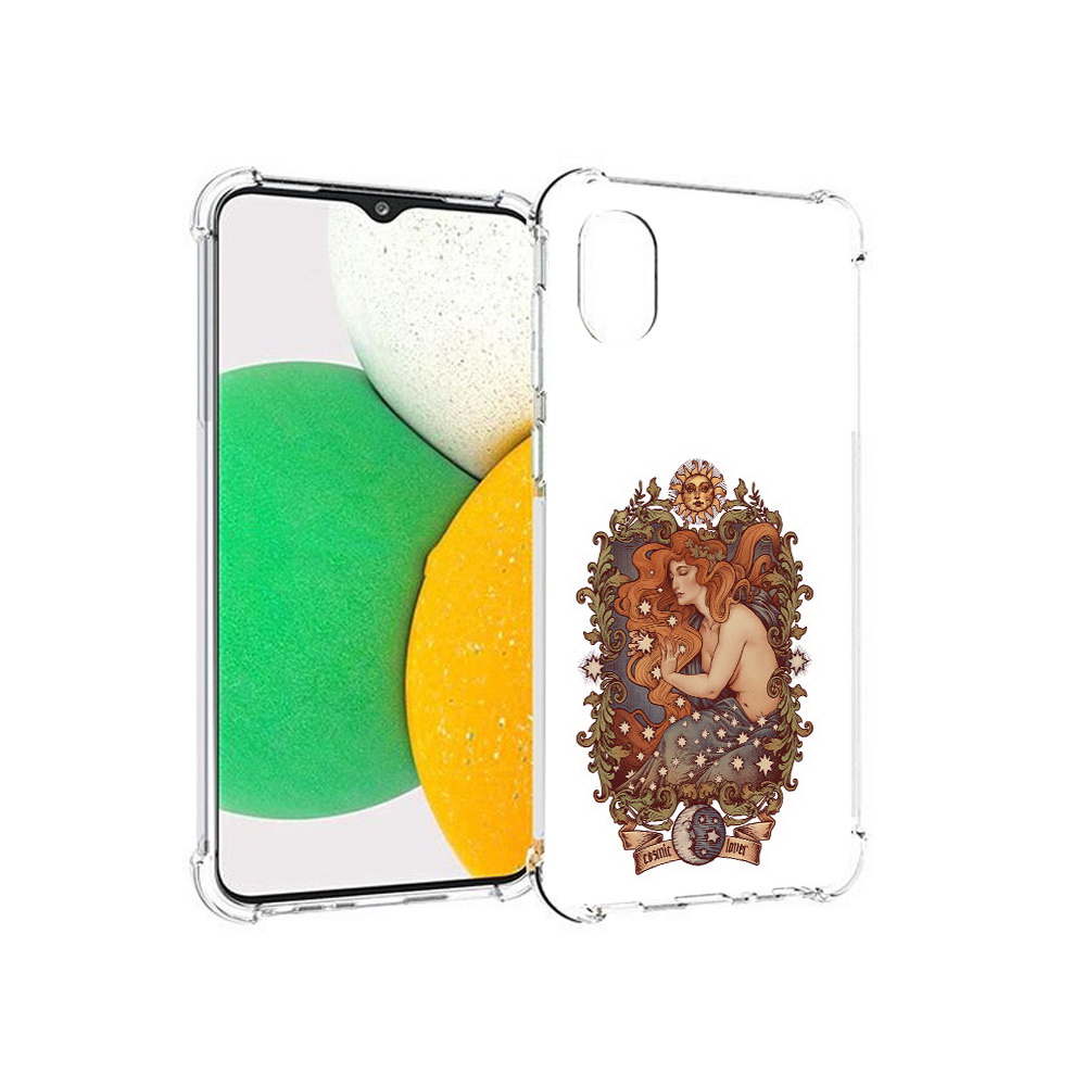 

Чехол MyPads Tocco для Samsung Galaxy A03 Core звездная девушка абстракция, Прозрачный, Tocco