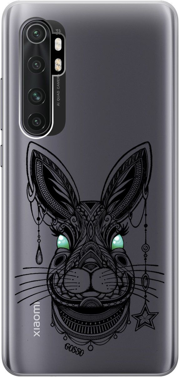 

Чехол на Xiaomi Mi Note 10 Lite "Grand Rabbit" прозрачный, Прозрачный;зеленый, 154