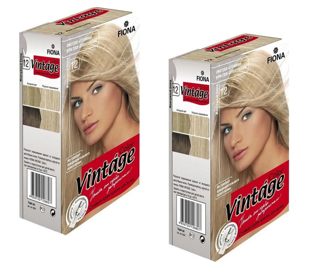 

Краска для волос Fiona Vintage Color тон 12 Жемчужный блонд 2 уп