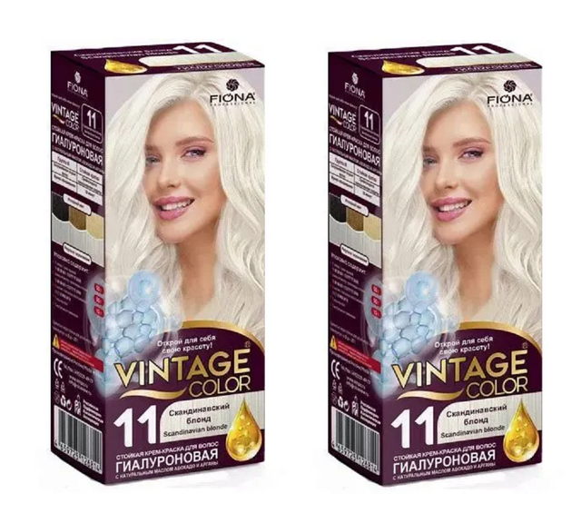 

Краска для волос Fiona Vintage Color тон 11 Скандинавский блонд 2 уп