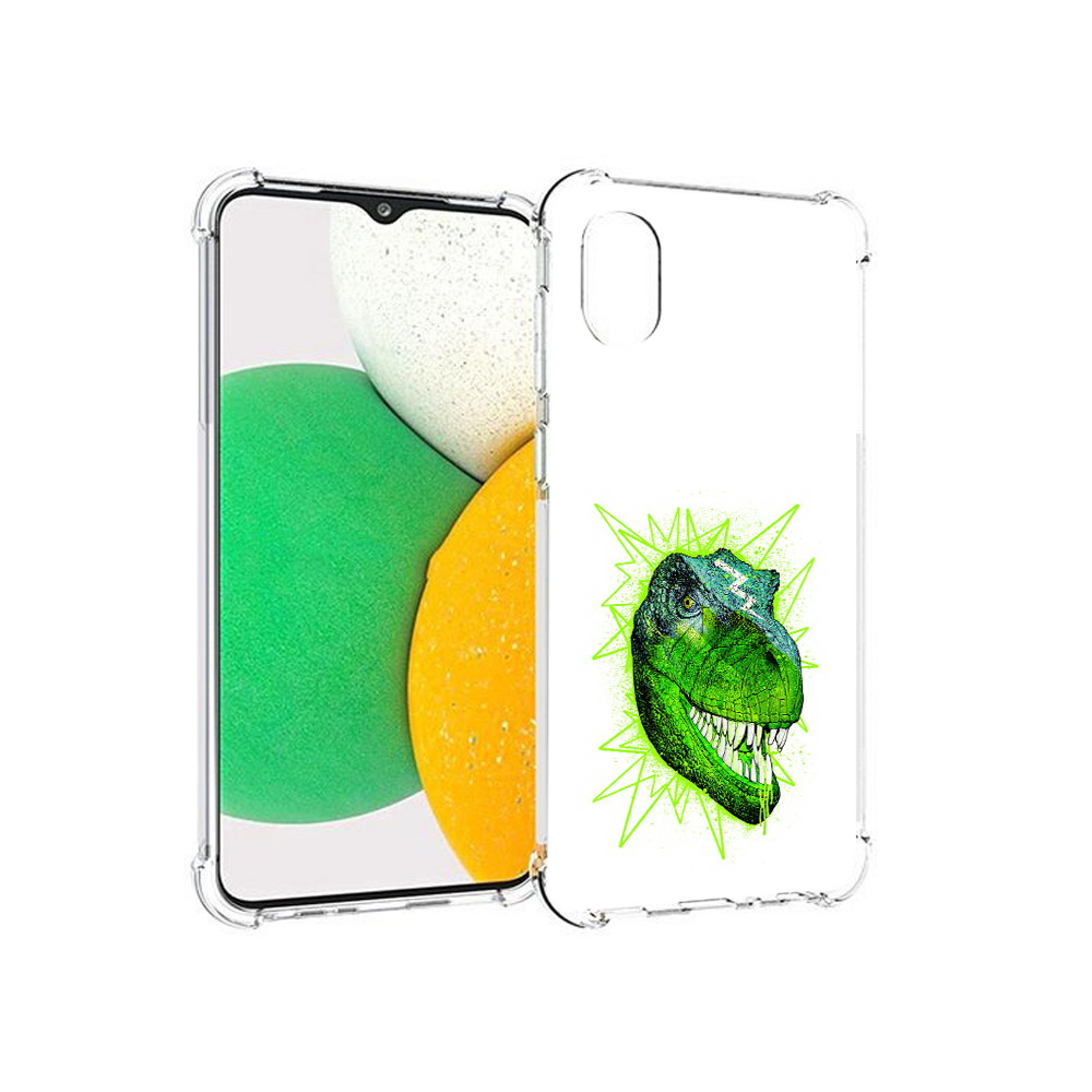 

Чехол MyPads Tocco для Samsung Galaxy A03 Core зеленый динозавр (PT224480.538.358), Прозрачный, Tocco