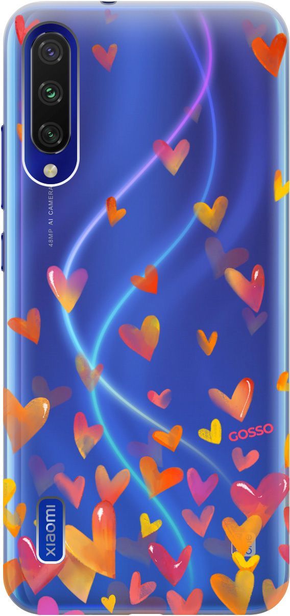 

Чехол на Xiaomi Mi A3 "Flying Hearts" прозрачный, Прозрачный;желтый, 703