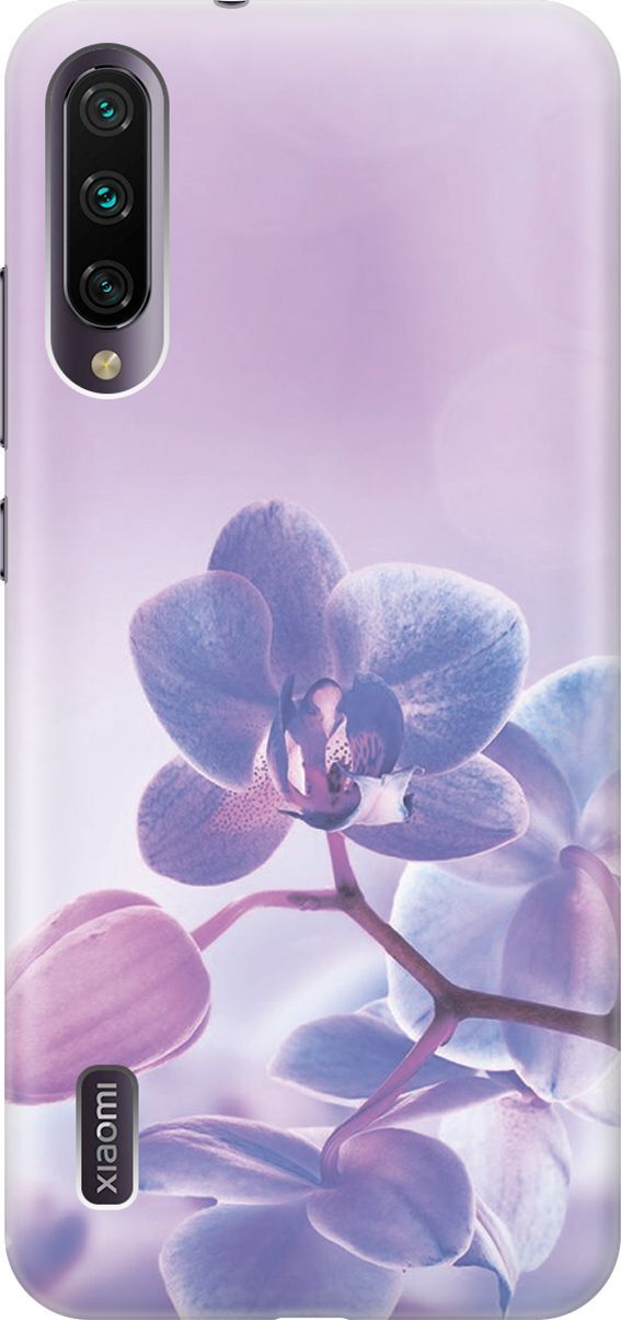 

Чехол на Xiaomi Mi A3 "Лиловые орхидеи", Голубой;фиолетовый, 430