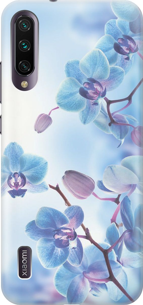

Чехол на Xiaomi Mi A3 "Голубые орхидеи", Голубой;серый, 430