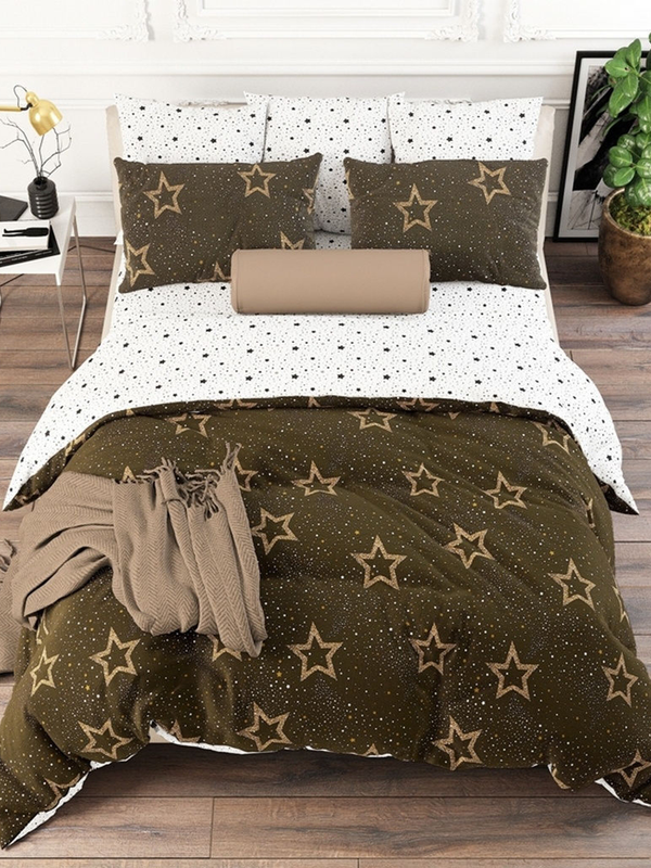 фото Постельное белье наш комплект звездное небо 2-спальный с европростыней 2 нав 70х70 поплин текстиль опт