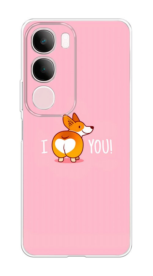 

Чехол на Vivo Y19s Корги I love you, Розовый;коричневый;белый, 2612350-1