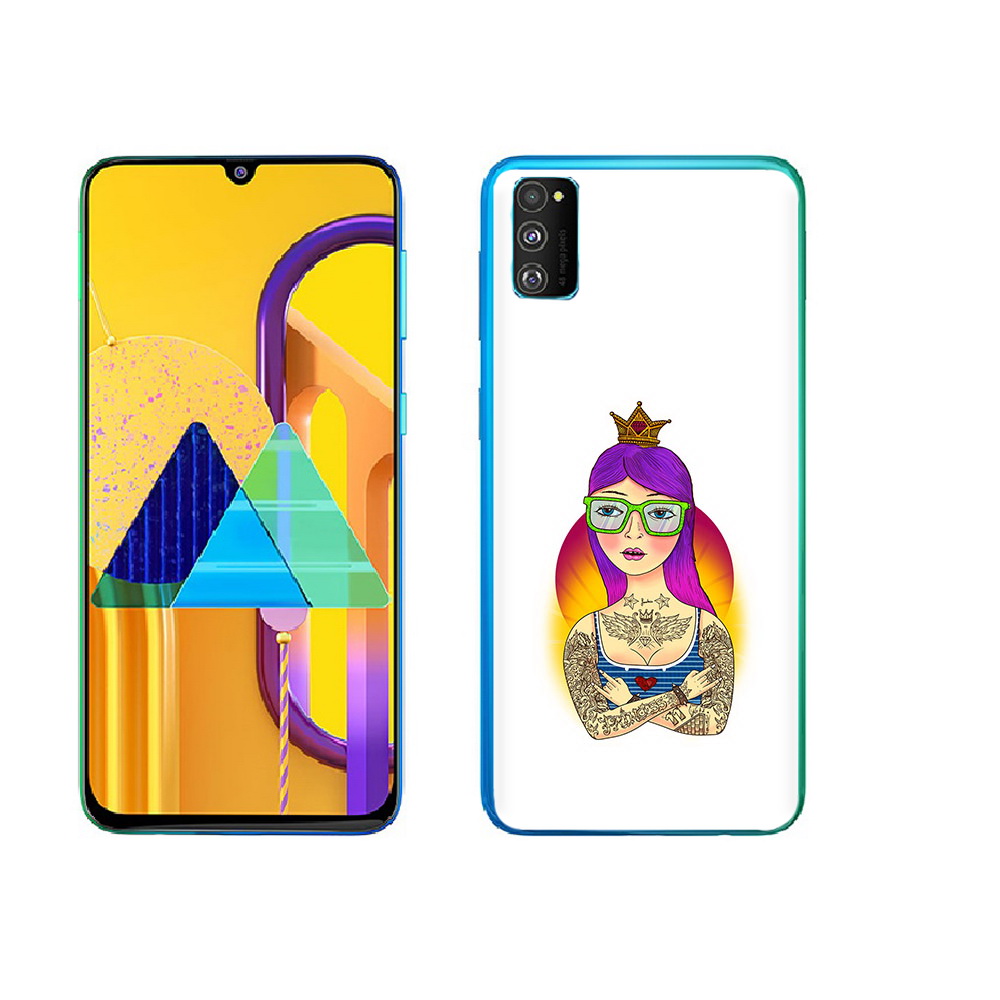 

Чехол MyPads Tocco для Samsung Galaxy M23 девушка в татуировках с короной, Прозрачный, Tocco