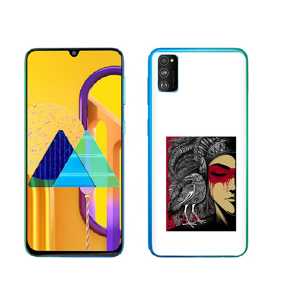 

Чехол MyPads Tocco для Samsung Galaxy M23 девушка с вороном в абстракции, Прозрачный, Tocco