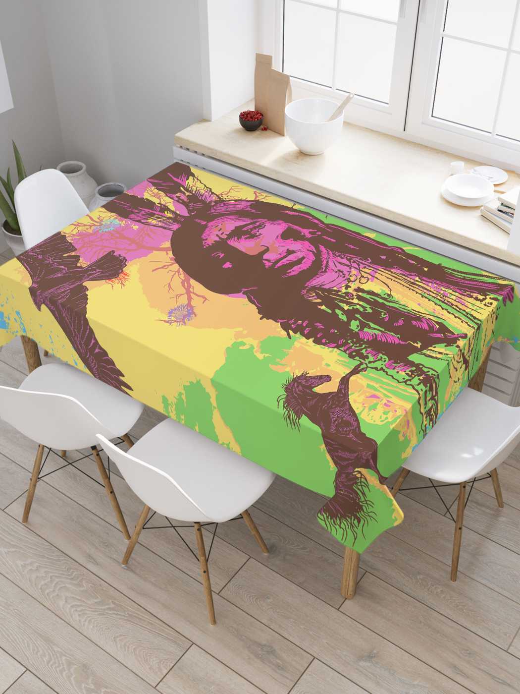 

Скатерть прямоугольная JoyArty "Пятнистый индеец" из сатена, 120x145 см, Розовый, Пятнистый индеец