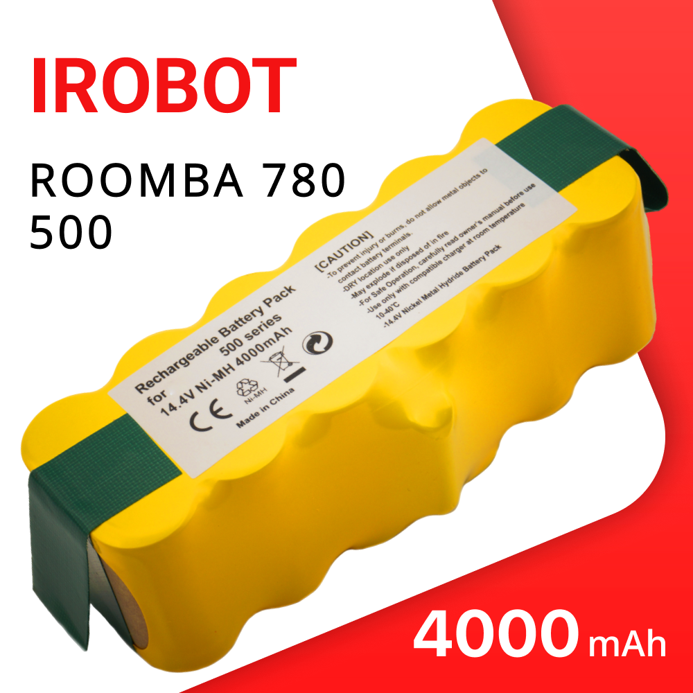 Аккумулятор для iRobot Roomba 780, 500, 760, 770 (14.4V, 4000mAh) турбощетка irobot roomba