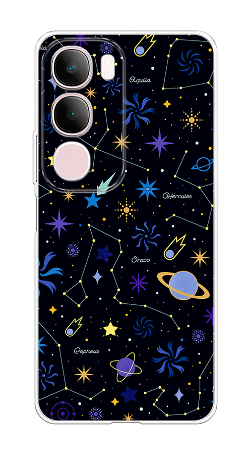 

Чехол на Vivo Y19s Цветной космос, Желтый, 2612350-1