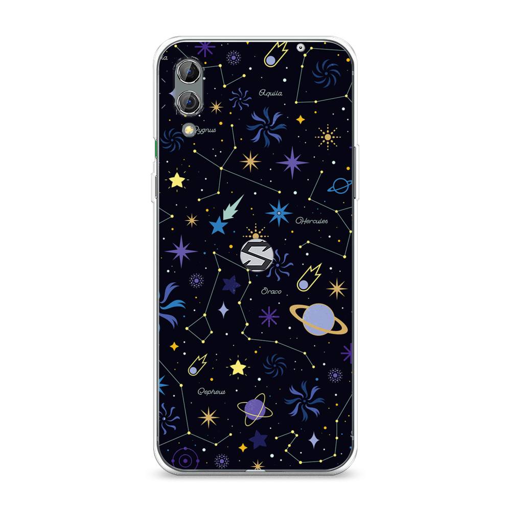

Чехол на Xiaomi Black Shark 2 "Цветной космос", Желтый, 36350-2