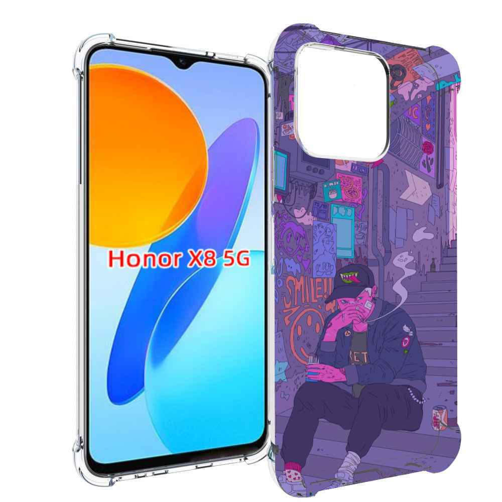 

Чехол MyPads парень в подъезде мультик для Honor X8 5G, Прозрачный, Tocco