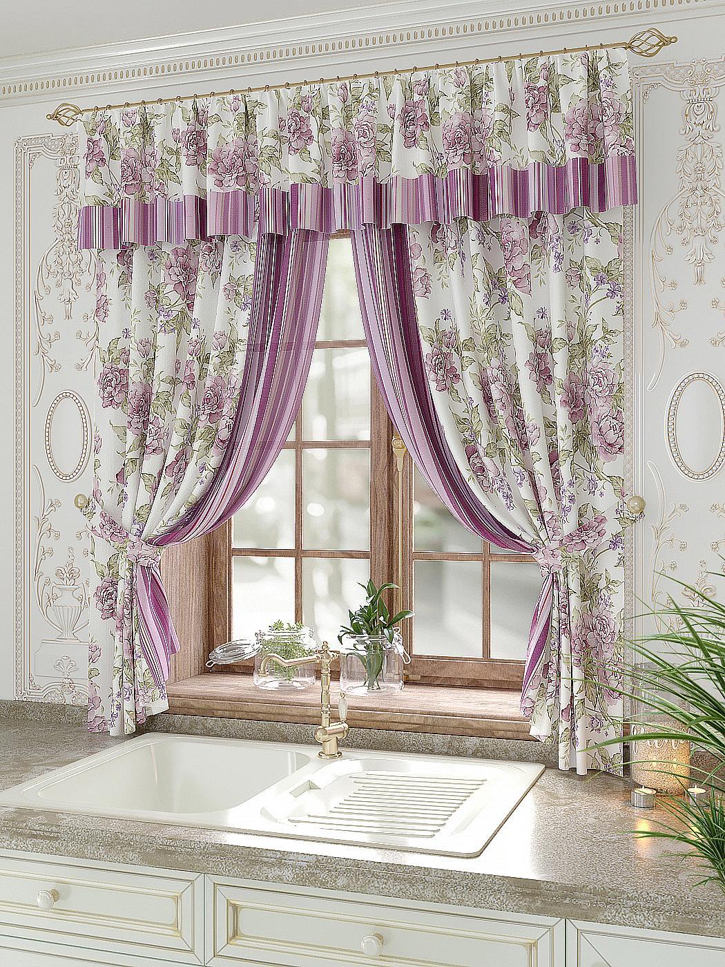 

Комплекты штор AT HOME Флиорт высота 180 см, ширина 150 см, Белый, 934043