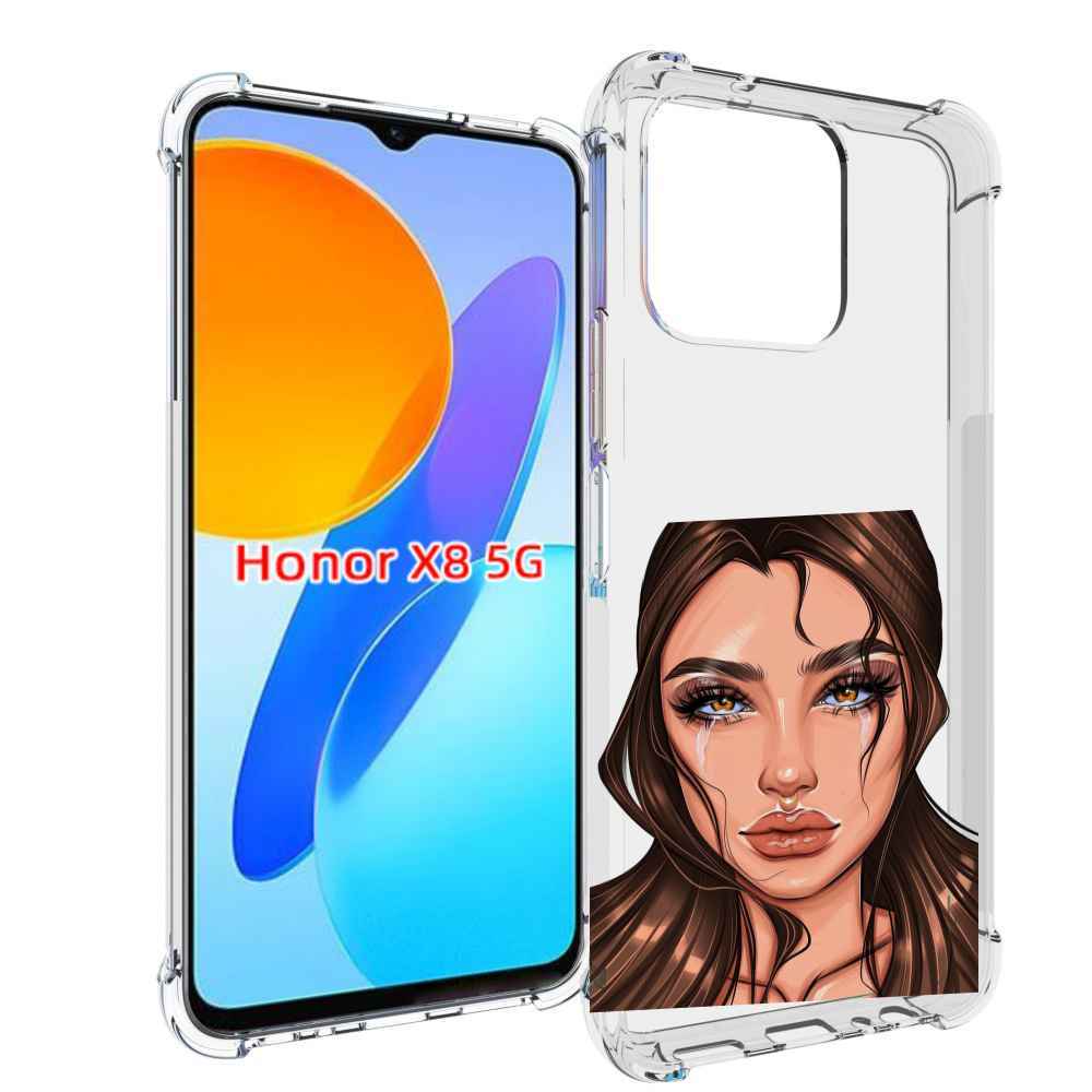 

Чехол MyPads плачущая-девушка женский для Honor X8 5G, Прозрачный, Tocco
