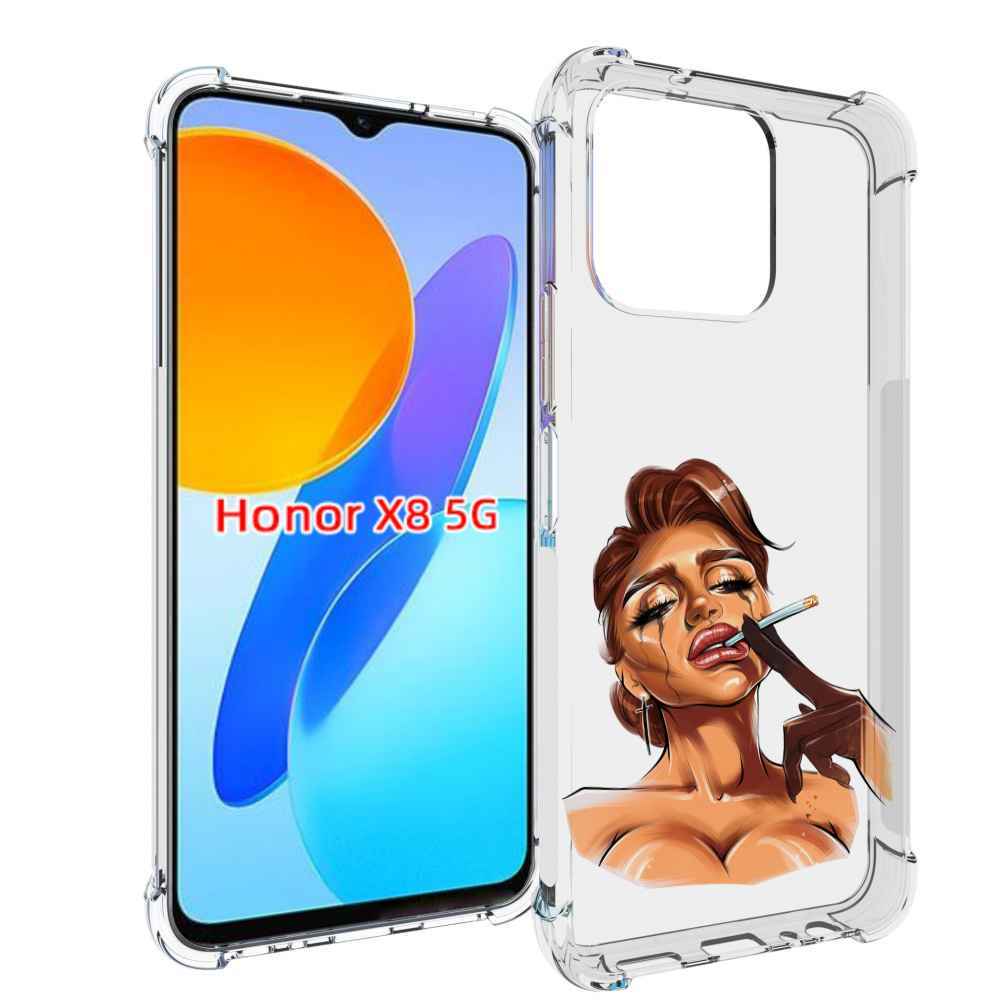 

Чехол MyPads плачущая-девушка-с-сигаретой женский для Honor X8 5G, Прозрачный, Tocco