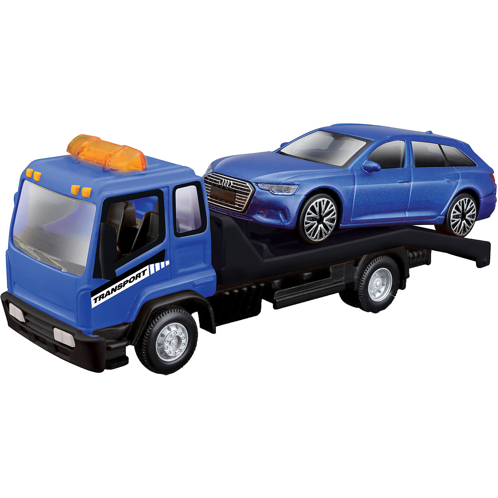 Коллекционная машинка-эвакуатор BBURAGO Street Fire Flatbed Tow Truckt, 1:43, синяя bburago коллекционная машинка 1 32 street fire mini cooper s cabriolet синяя