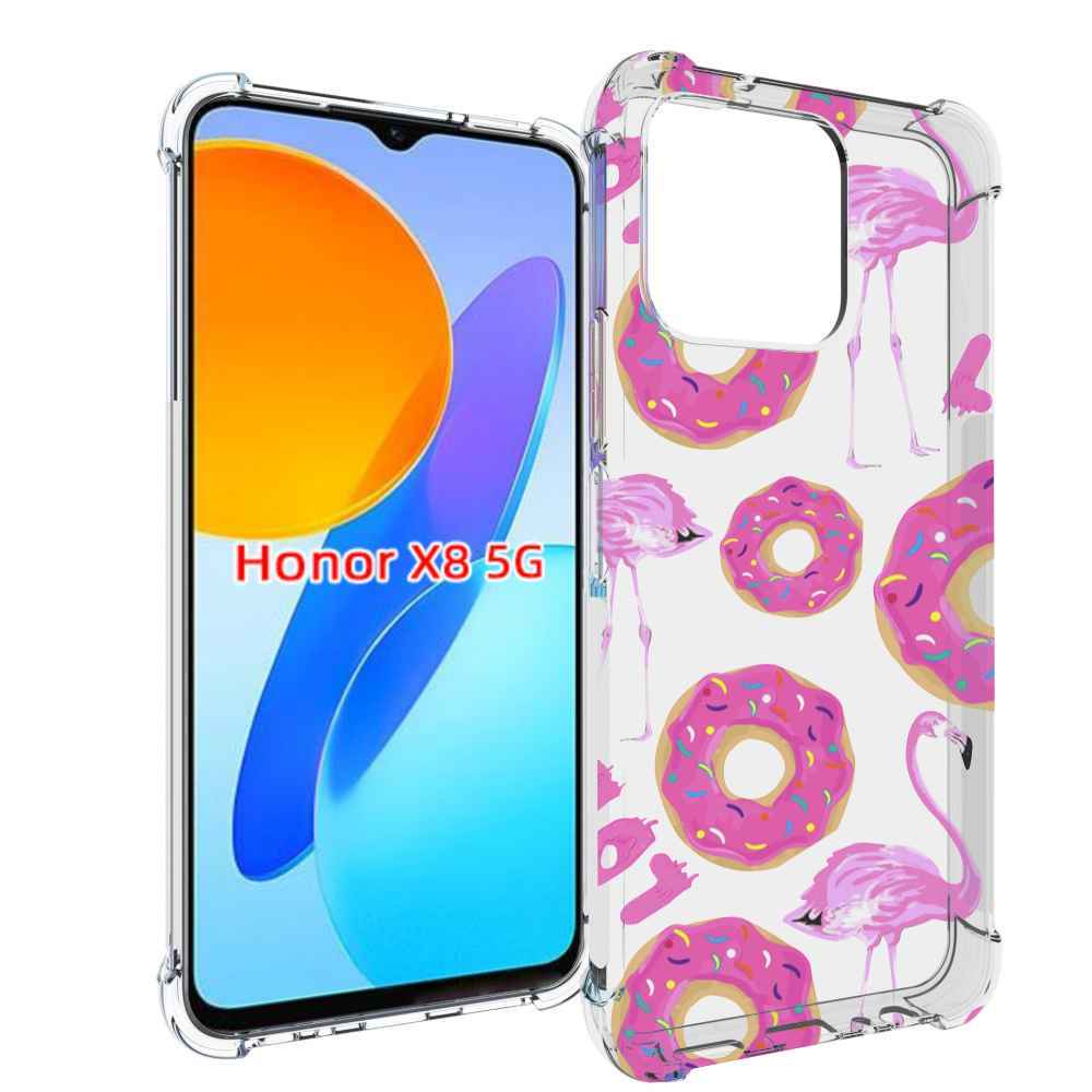

Чехол MyPads пончики-фламинго для Honor X8 5G, Прозрачный, Tocco