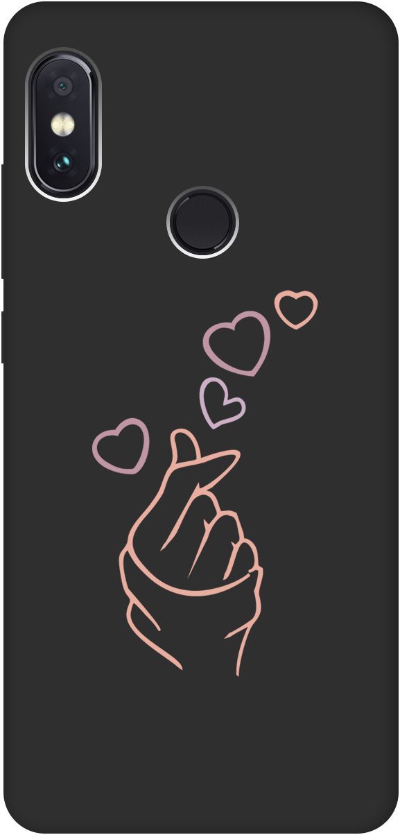 

Чехол на Xiaomi Redmi Note 5 "K-Heart" черный, Черный;розовый, 2637