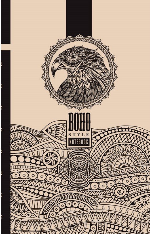 

Блокнот 80 л, 13*20, клетка, крафтовая обл., Eagle. Boho style, 1504 (18242)