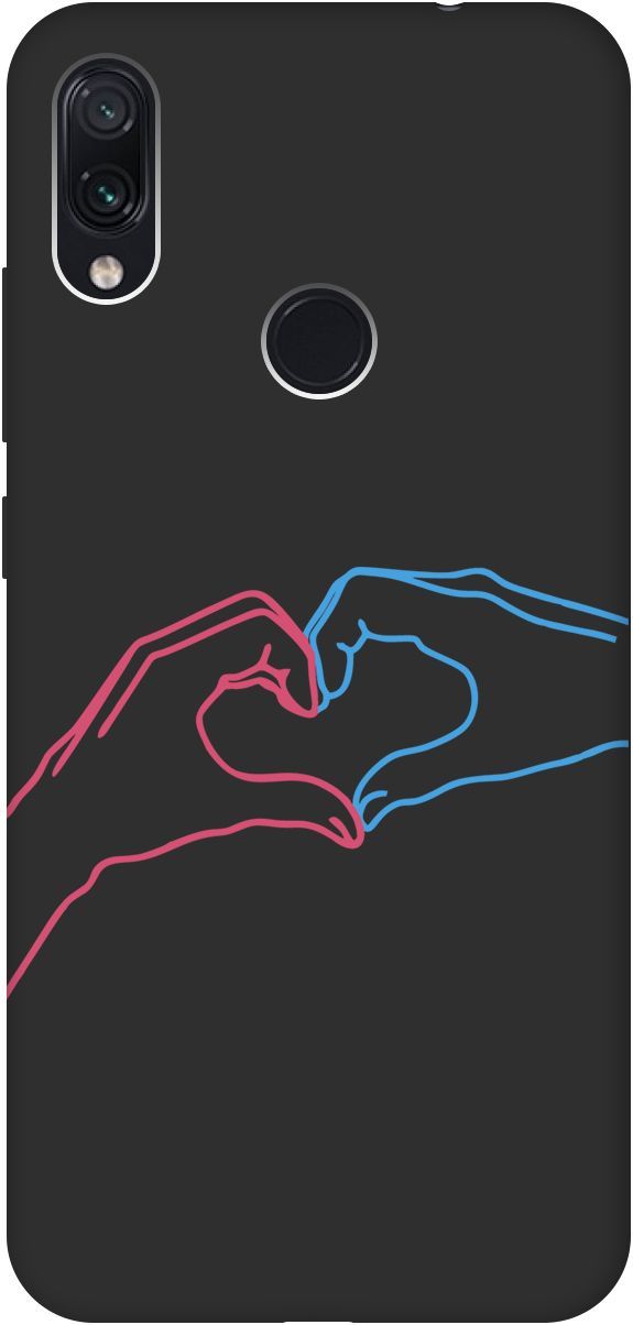 

Чехол на Xiaomi Redmi Note 7 "Fall in Love" черный, Черный;голубой, 2638