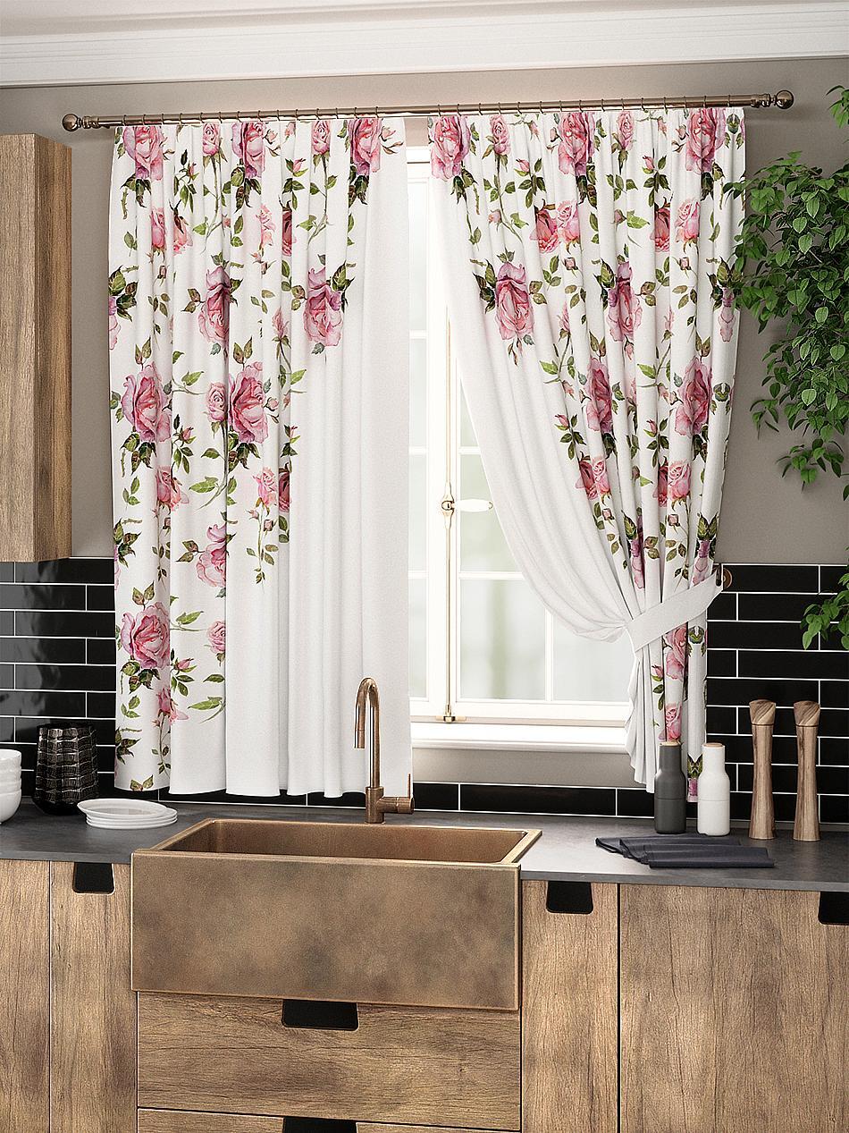 

Комплекты штор AT HOME Флокос высота 180 см, ширина 150 см, Белый, 961001