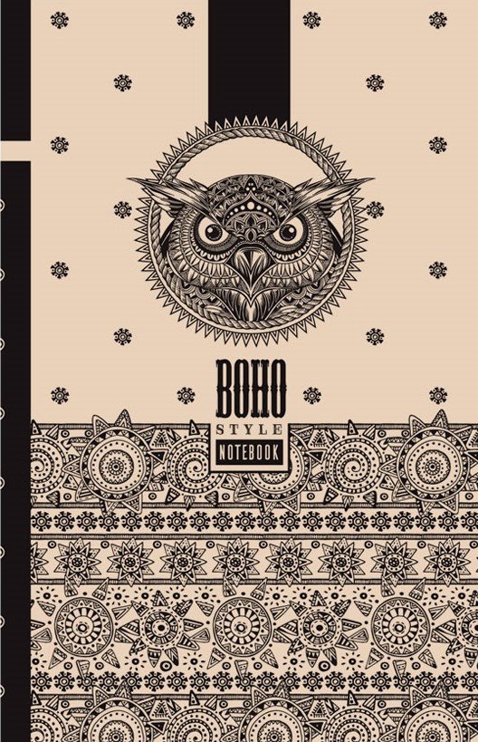 

Блокнот 80 л, 13*20, клетка, крафтовая обл., Owl. Boho style, 1504 (18244)