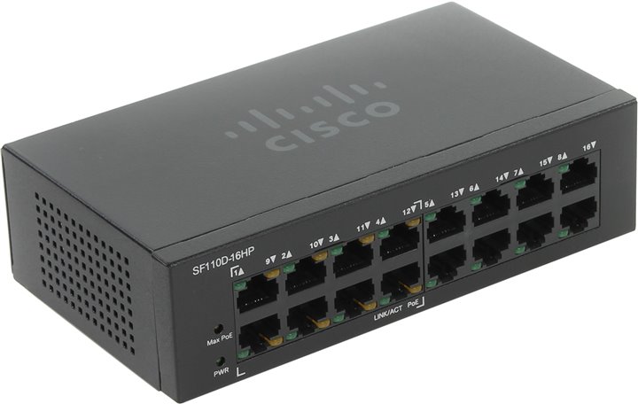 

Коммутатор Cisco SF110D-16HP-EU (16 портовый)