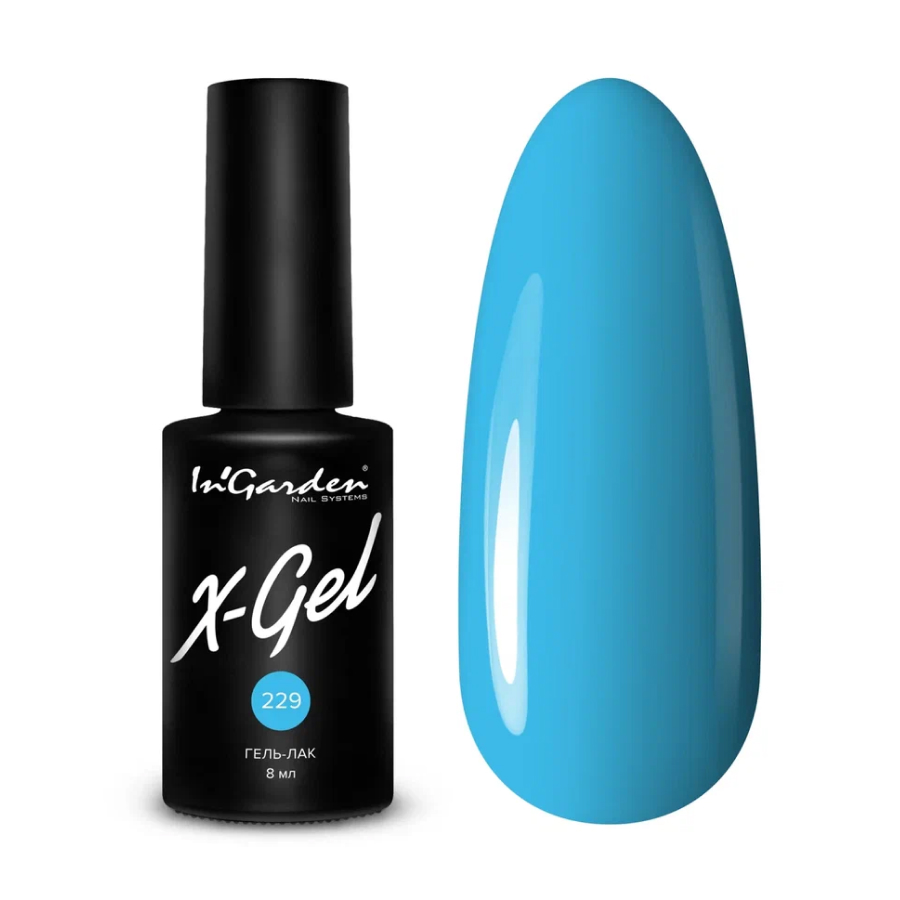 

Гель-лак для ногтей In'Garden, X-Gel №229 голубой, 8 мл