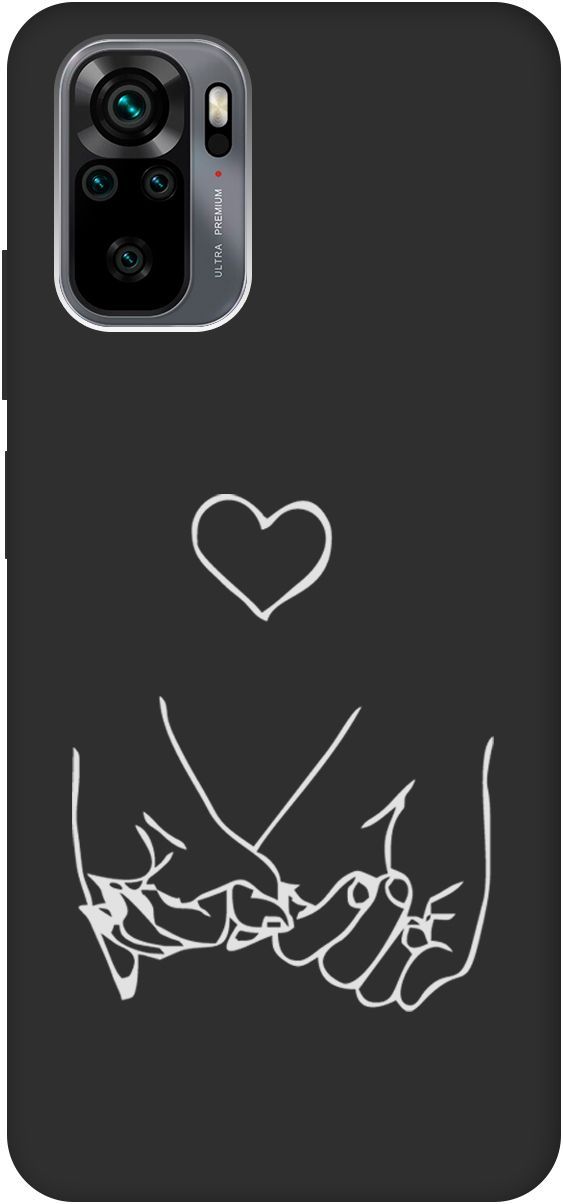 

Чехол на Xiaomi Redmi Note 10 "Lovers Hands W" черный, Черный;белый, 8482