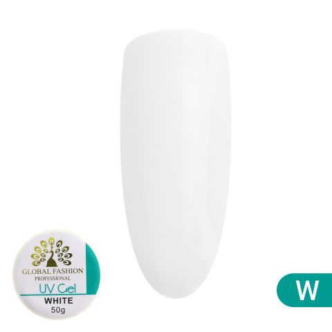 Гель для наращивания ногтей белый Global Fashion white 50 г подставка органайзер mobicent mcch211059 для 6 пинцетов наращивания ресниц белый